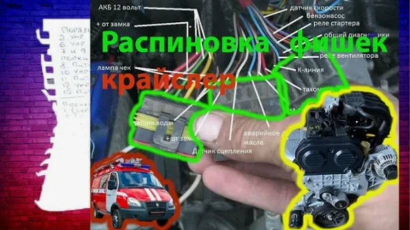 меСТЬ № 171 - газель крайслер - распиновка соединений