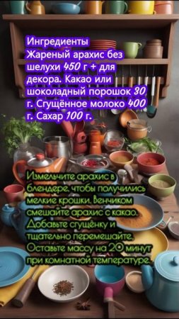 Бразильские арахисовые конфеты из четырёх ингредиентов
