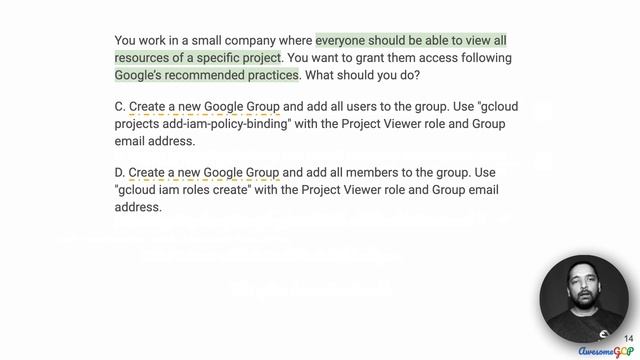 ACE-19, GCP Associate Cloud Engineer - IAM, view access, policy binding