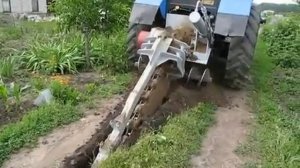 Работа экскаватора траншейного цепного