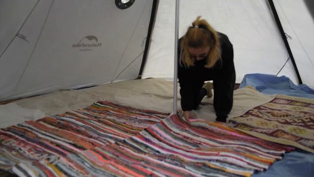 Camping in winter [ Relax, Sleep in a Cosy Tent, Food, Tarp Shelter | ASMR ]