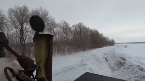 Трактор Кировец. Пробиваем дороги после метели.