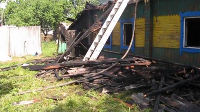 Пожар дома д.Лесная Славгородского района 27.05.2014