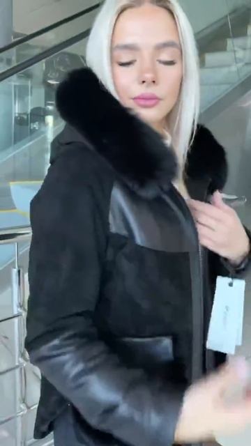 Куртка женская натуральная кожа с мехом 70 см