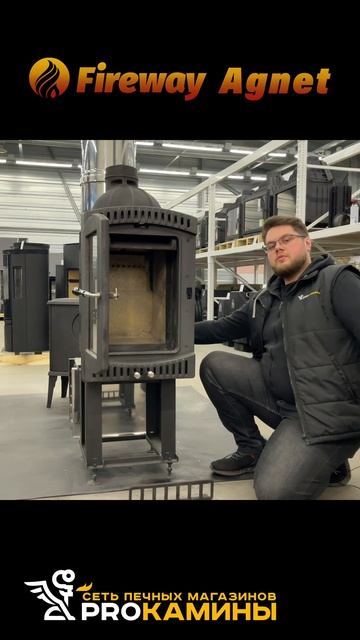 Чугунная вертикальная топка Fireway Agnet и Каменная облицовка Pirocks пироксенит #fireplace #камин