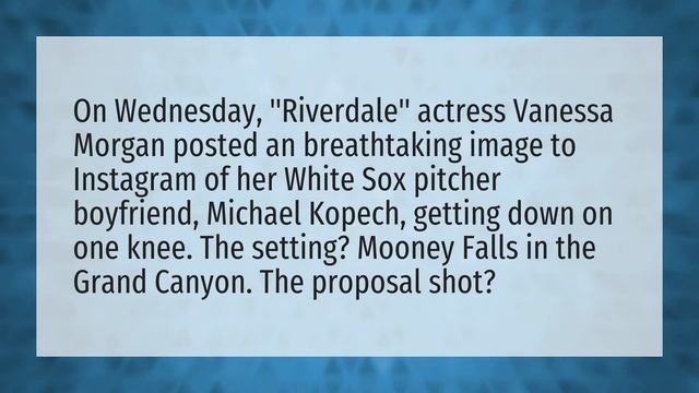 Where did Vanessa Morgan get engaged?