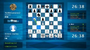 Chess Game Analysis: Ernest Zarins - NoMeGanaras2 : 1-0 (By ChessFriends.com)
