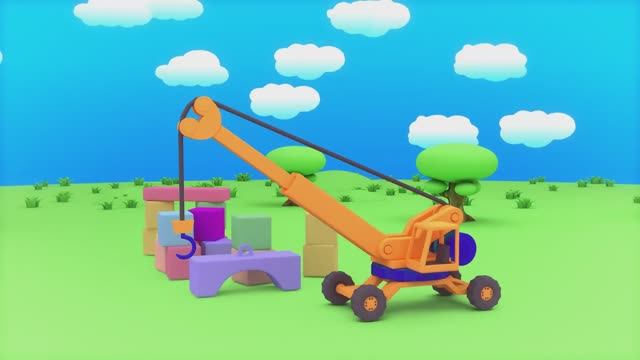 Творческий конструктор - Подъёмный кран | Развивающий мультфильм для малышей | Серия 4