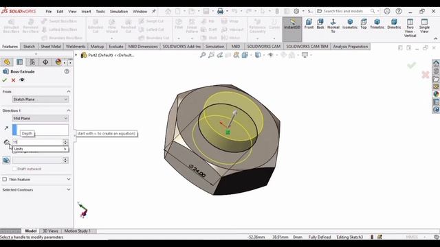 3D CAD Model of Bolt in solidworks | CAD with Mohsin
