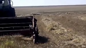 Сенокос. Жатка от комбайна переделана на ЮМЗ
