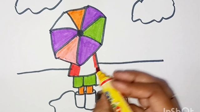 How to draw boy with umbrella |easy kids drawing tutorial| beginners drawing for kids in school смотреть онлайн