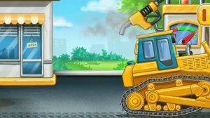 Мультфильм про трактор и подъёмный кран.Трактора строители.