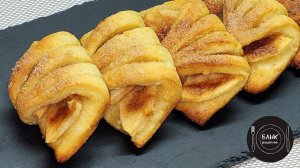 Творожные конвертики с яблоками и корицей. Простой рецепт. Выпечка из творога в духовке