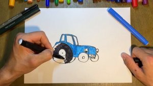 The Blue tractor and ladybug |interactive drawings *синий трактор и насекомые ! для детей