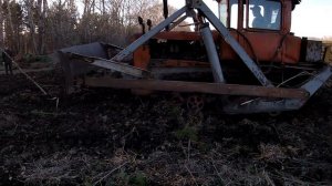 Трактор ДТ 75 С ОТВАЛОМ, ВЫКАРЧЁВЫВАЕМ ДЕРЕВЬЯ,ПОДГОТОВКА ПОЛЯ К ПОСЕВУ