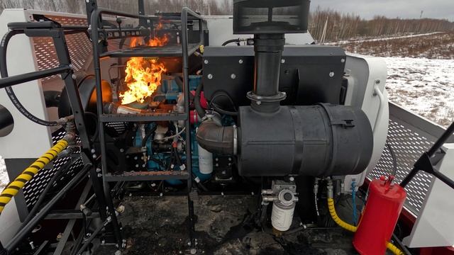 Видеосъемка испытаний работы противопожарной системы на сельскохозяйственной технике | Cinema71.Ru