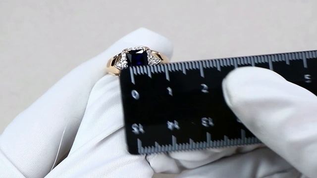 Золотое кольцо Александра с фианитом и сапфировым корундом кл3481-27ск смотреть онлайн