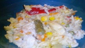 Ризотто с курицей и овощами