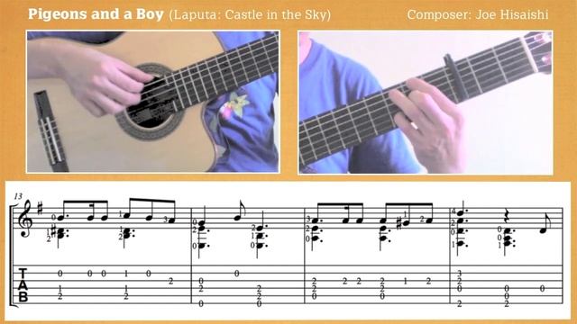 Pigeons and a Boy / Laputa: Castle in the Sky (Guitar) [Notation + TAB]