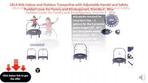 LBLA Kids Indoor and Outdoor Trampoline with Adjustable Handel