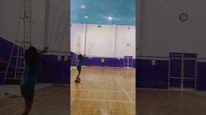 Half court game with Papa in Dhanbad Badminton Club