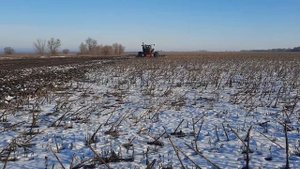 Дискатор АДС-8 TIGARBO дискуем подсолнух по снегу.