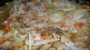 Капуста тушеная с рисом