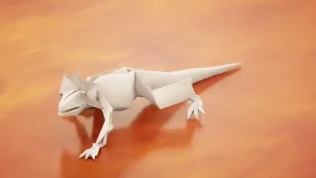 Origami lizard Walk Cycle, Rigged using CAT in 3DS Max смотреть онлайн