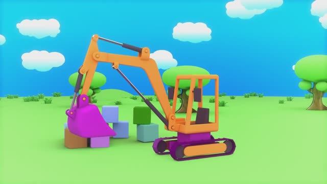 Творческий конструктор - Экскаватор | Развивающий мультфильм для малышей | Серия 2