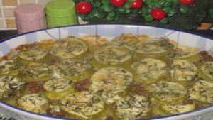 Запеканка с фаршем и кабачком