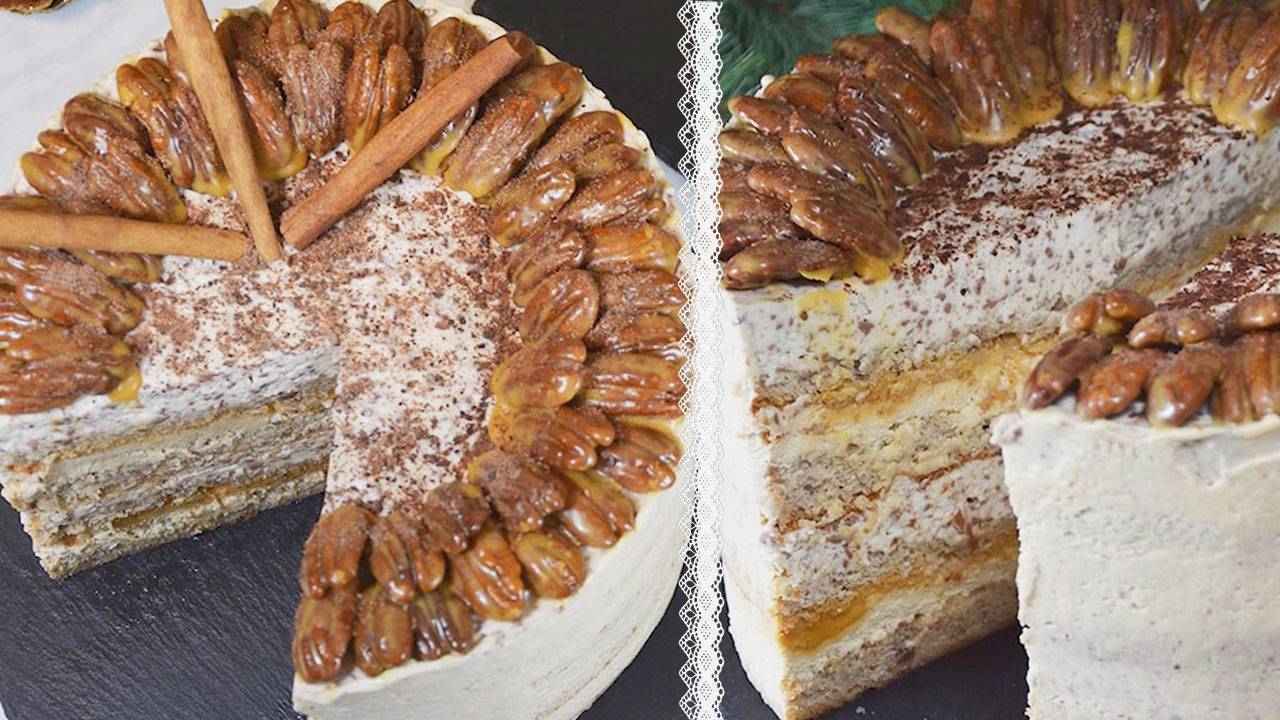 НОВИНКА 🎄 Зимний Торт «КОРИЦА-КАРАМЕЛЬ» с двумя видами крема. Волшебное сочетание 5 базовых вкусов