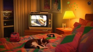 📺 Атмосфера LoFi в комнате 90-х годов с телевизионной рекламой и прогнозом погоды