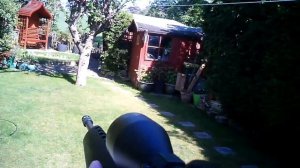 Homemade M16 Brocock air cartridge rifle in action