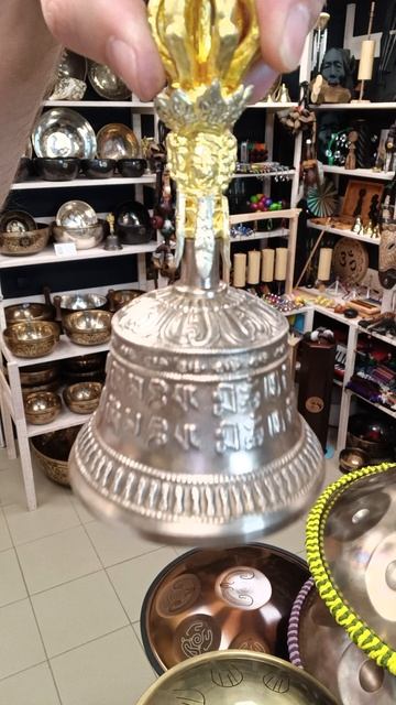 Тибетский колокольчик и варджа - 8 см / Dorje bell with vajra / shamanic.moscow