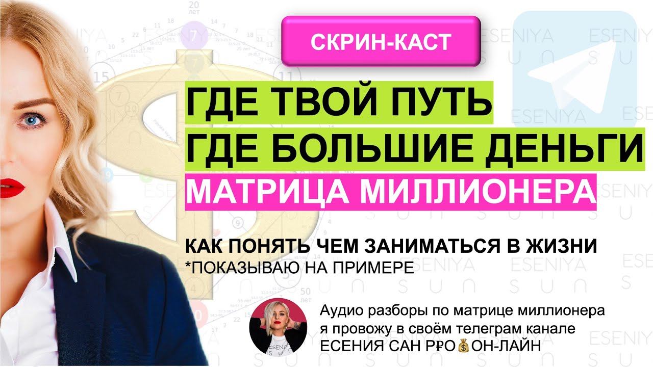 КАК СОСТАВИТЬ СВОЮ МАТРИЦУ МИЛЛИОНЕРА. УЗНАТЬ СЕБЯ И РЕАЛИЗОВАТЬ ВЕСЬ СВОЙ ПОТЕНЦИАЛ.