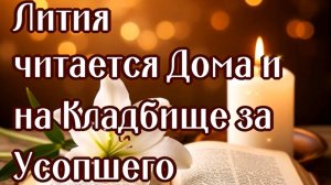 ЗА УСОПШЕГО В ПОМИНАЛЬНЫЕ ДНИ ДОМА И НА КЛАДБИЩЕ. ЛИТИЯ ЗАУПОКОЙНАЯ