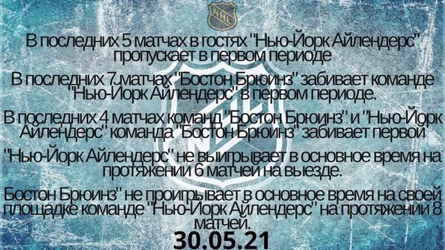 Бостон Айлендерс прогноз 30.05 / прогнозы на нхл / прогнозы на хоккей сегодня / НХЛ
