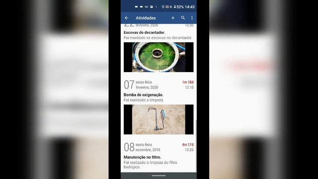 App AQUARIUM NOTE para acompanhamento do sistema de criação de tilápia em caixa d'água.