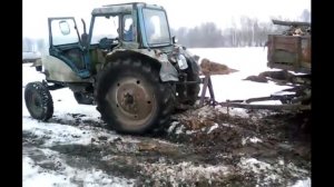 #39 2014год. Буксуем на МТЗ-80 1980г.в., Много мата. 18+