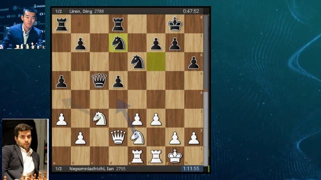 МАТЧ на первенство мира : Непомнящий vs Дин Лижэнь → обзор партия № 3 смотреть онлайн