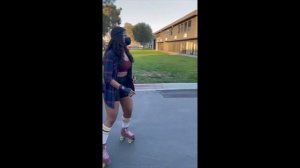 Jessabelle Thunder outside the shop - Atomic Skate Exchange
