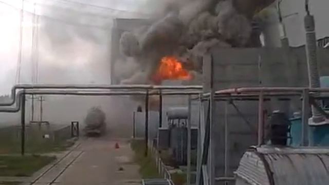 Пермская ГРЭС. Возгорание трансформатора.
