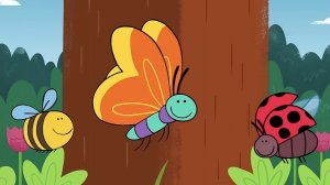 Butterfly, ladybug, bumblebee - бабочка, божья коровка, шмель