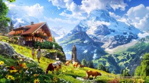 Гриндельвальд, Швейцария 4K — Прекрасная утренняя прогулка после летнего дождя в швейцарской деревне