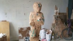 Резьба по дереву, авторская скульптура. Процесс работы.