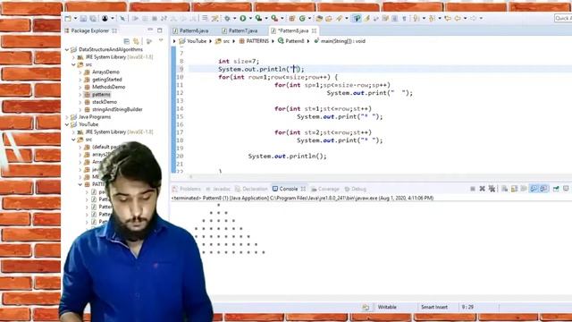 Java Star pattern program - 8