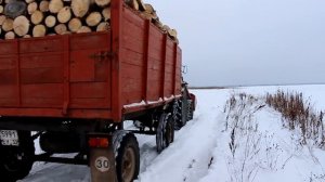 Вывоз дров зимой ЛТЗ-60АВ и Десятикубовка.