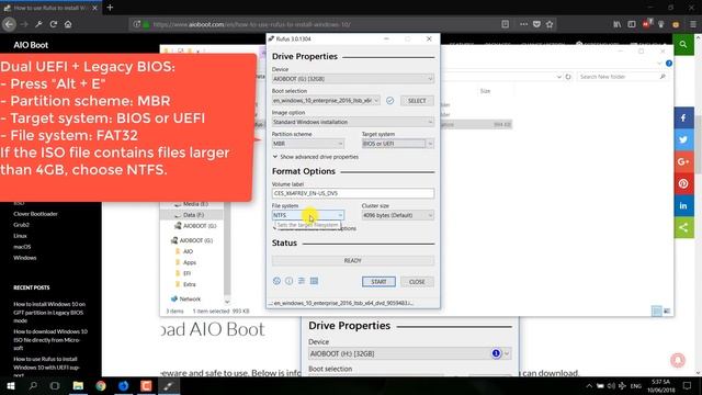 How to install Windows 10 by using Rufus (UEFI and Legacy BIOS) смотреть онлайн