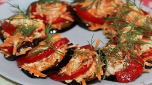 Баклажаны с морковью и плавленым сыром