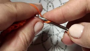 Снежинка крючком. 3 ряд. Арки из воздушных петель.